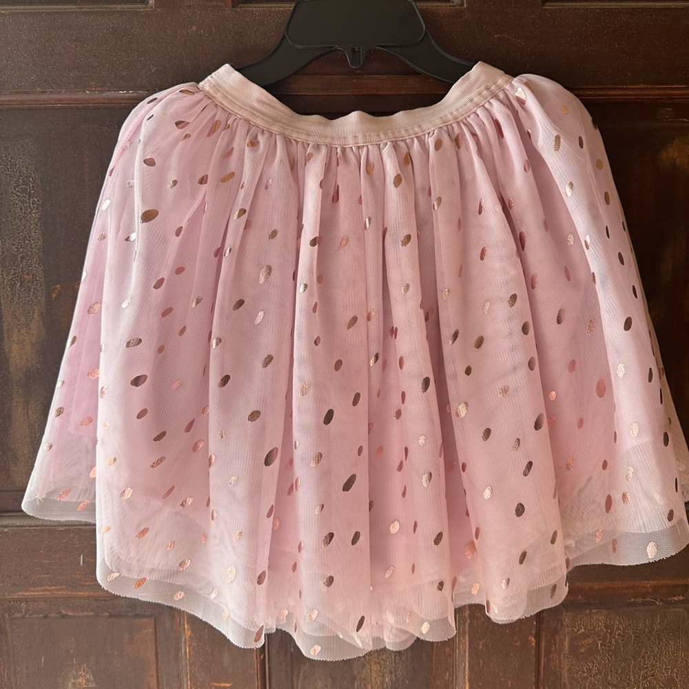 Pink shimmery Polka Dot Girls Skirt